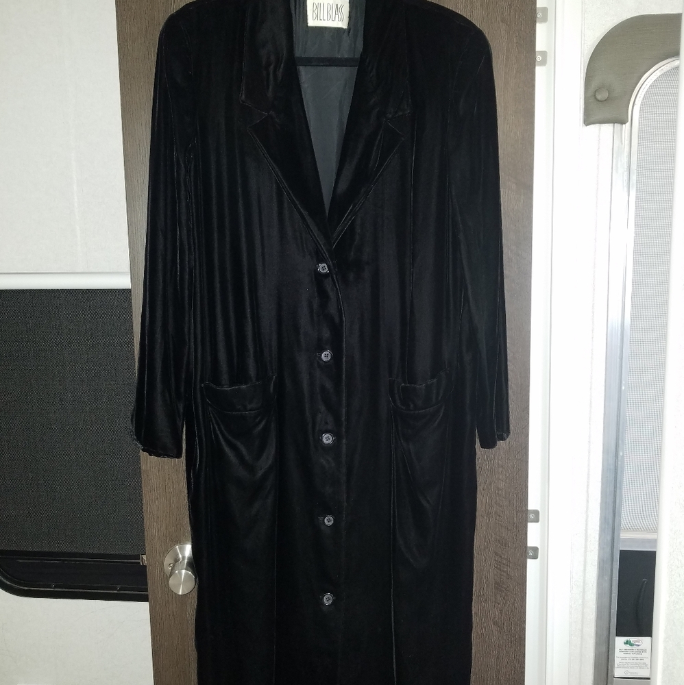 Vtg Bill Blass velvet trench coat